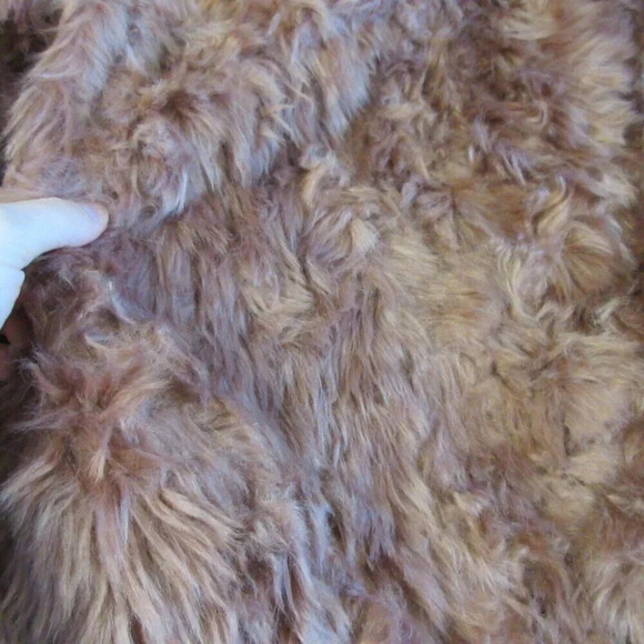 Vince Womens Plush Faux Fur Jacket Blazer S Pink Brown Blazer Coat Oversized 778 - Picture 13 of 14